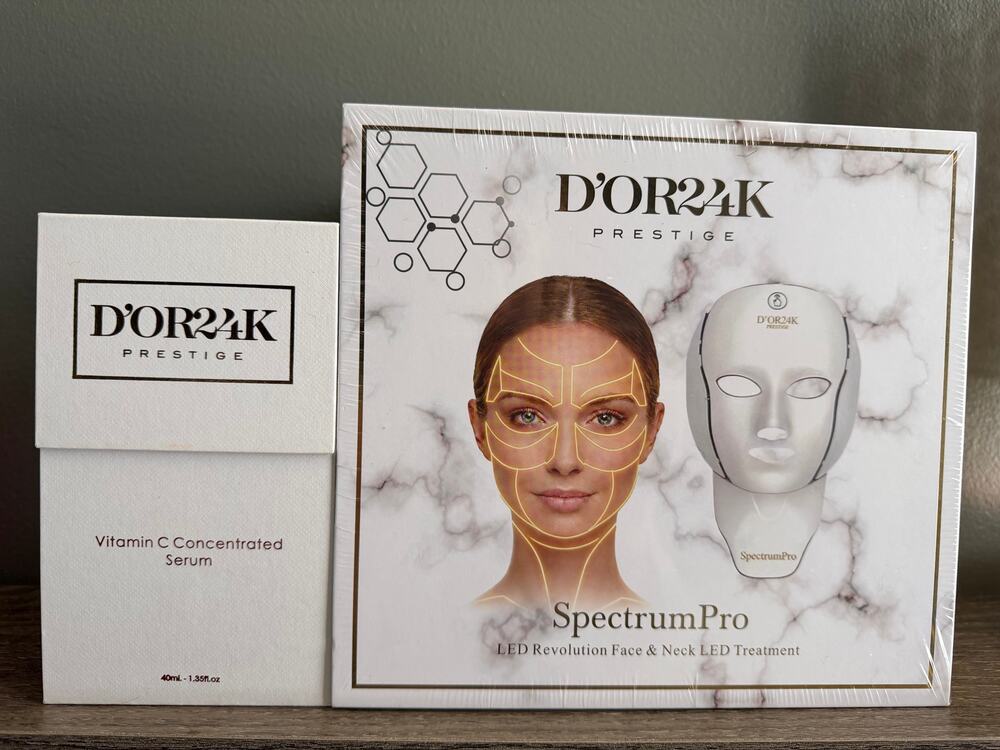 LED Face & Neck Mask + Vitamin C Serum Set